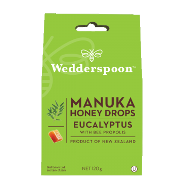 Bomboane ecologice cu miere de manuka, eucalipt si propolis, 120g, Wedderspoon