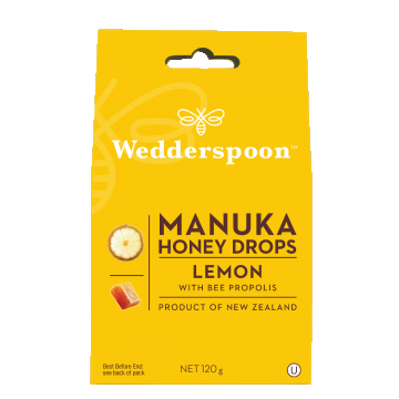 Bomboane ecologice cu miere de manuka, lamaie si propolis, 120g, Wedderspoon