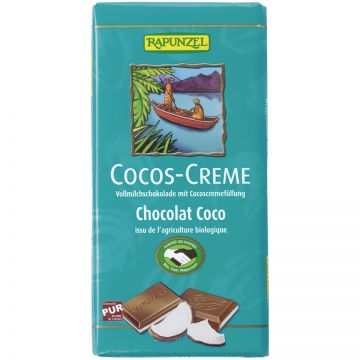 Ciocolata bio cu crema de cocos, 100g, Rapunzel
