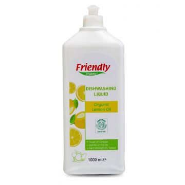 Detergent de vase manual cu lamaie, 1000ml, Friendly Organic