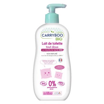 Lapte de corp pentru bebelusi fara parfum si cu unt de shea BIO, 500ml, Carryboo Lapte de corp pentru bebelusi fara parfum si cu unt de shea BIO, 500ml, Carryboo