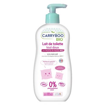 Lapte de corp pentru bebelusi fara parfum si cu unt de shea BIO, 500ml, Carryboo