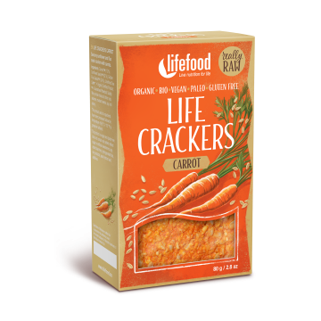 Lifecrackers cu morcovi raw Bio, 80g, Lifefood