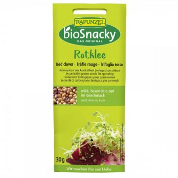 Seminte de trifoi rosu bio pentru germinat BioSnacky, 30g, Rapunzel