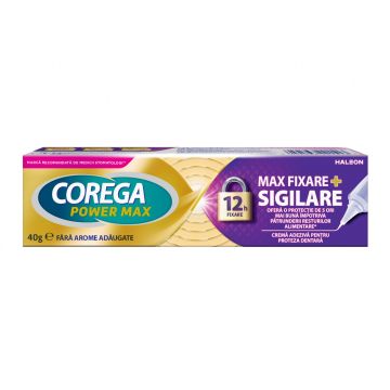 Crema adeziva pentru fixare si sigilare Power Max, 40g, Corega