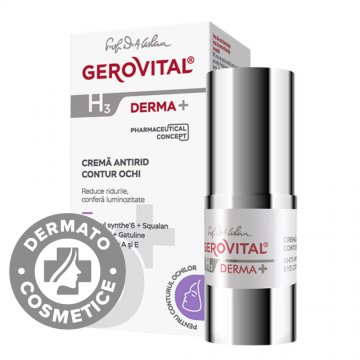 Crema antirid contur ochi H3 Derma+, 15ml, Gerovital