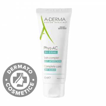 Crema pentru ten cu tendinta acneica Phys-AC Global, 40ml, A-Derma