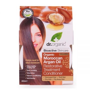 Dr.Organic Maroccan Argan Balsam tratament pentru par, 200ml