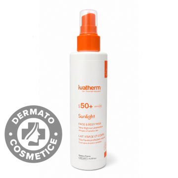 Lapte pentru fata si corp cu protectie solara SPF 50+ Sunlight, 200ml, Ivatherm