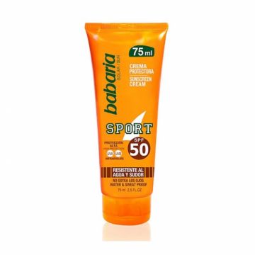 Crema cu SPF 50 rezistenta la apa si transpiratie Sport Sun Cream, 75ml, Babaria