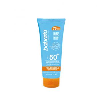 Crema faciala SPF 50+ pentru piele sensibila Facial Fluid, 75ml, Babaria