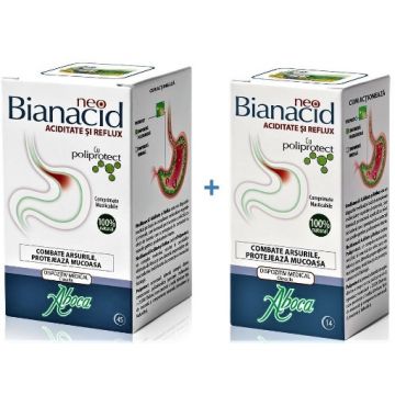 Aboca NeoBianacid acid si reflux - 45 comprimate (pachet + 14 comprimate)