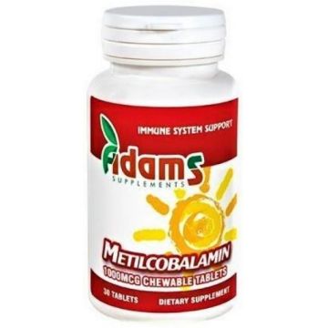 Adams Vision Vitamina B12 1000mcg - 30 comprimate masticabile