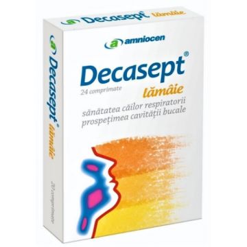 Decasept cu lamaie - 24 comprimate de supt Amniocen