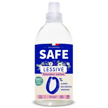 Detergent bio pentru rufe cu parfum de bumbac fara alergeni, 1000ml, Safe