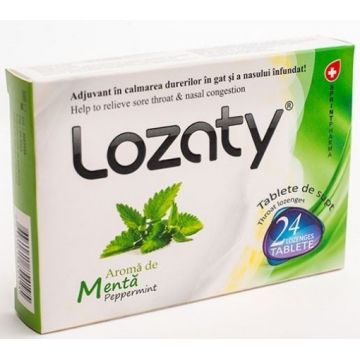 Lozaty cu aroma de menta - 24 tablete de supt Sprint Pharma