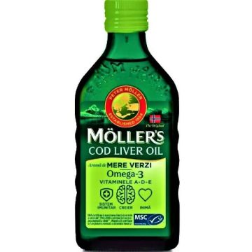 Mollers Cod Liver Oil Omega 3 cu aroma de mere verzi - 250ml