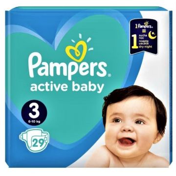 Pampers 3 (6-10kg) Active baby - 29 bucati