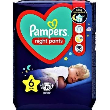 Pampers 6 (15+kg) Night Pants - 19 bucati