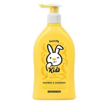 Sanosan Kids Gel de dus si sampon cu aroma de banane - 400ml