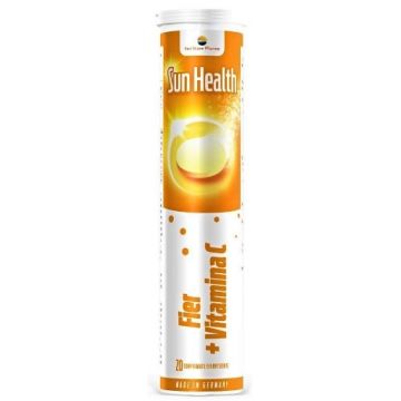 Sun Health Fier + Vitamina C - 20 comprimate efervescente