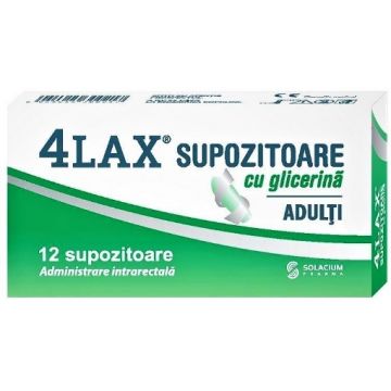 4Lax supozitoare cu glicerina pentru adulti 2100mg - 12 bucati