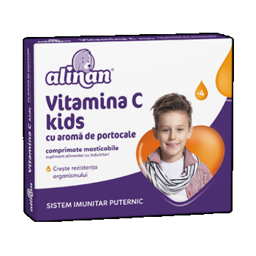Alinan Kids vitamina C cu aroma de portocale - 20 comprimate masticabile Fiterman Pharma