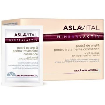 Aslavital pudra de argila pentru tratamente cosmetice 20g - 10 plicuri