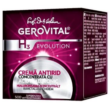 Gerovital H3 Evolution crema concentrata antirid cu acid hialuronic - 50ml