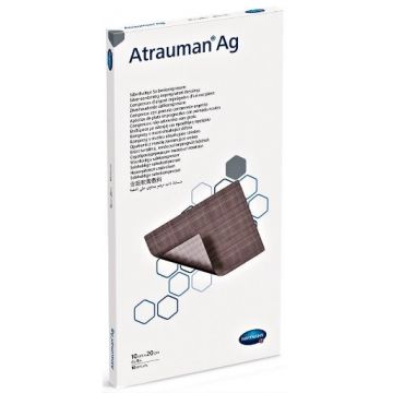 Hartmann Atrauman AG Silver comprese cu unguent neutru si argint 10cm/20cm - 10 bucati