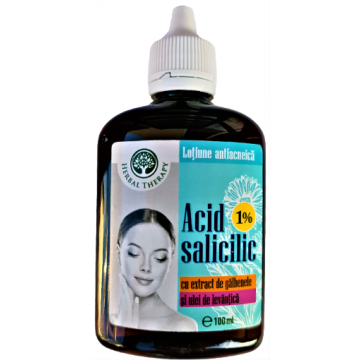 Lotiune cu acid salicilic 1%, extract de galbenele si ulei de levantica - 100ml Herbal Therapy
