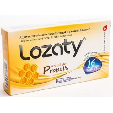 Lozaty cu propolis fara zahar - 16 tablete de supt Sprint Pharma