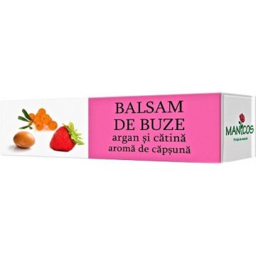 Manicos balsam de buze cu argan, catina si capsuni - 4.8 grame