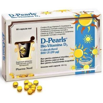 Pharma Nord D-pearls bio-vitamina D3 800UI - 80 capsule moi