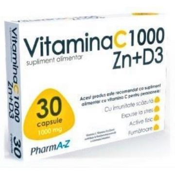 PharmA-Z vitamina C 1000 + Zn + D3 - 30 capsule