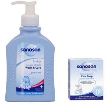 Sanosan Baby spumant pentru imbaiere - 500ml (+ sapun solid - 100 grame)