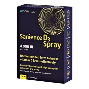 Vitamina D3 4000UI spray oral - 50ml Sanience