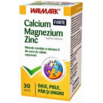 Walmark Calcium, magnezium si zinc Forte - 30 tablete