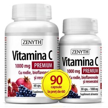 zenyth vitamina c premium 1000mg ctx60 cps+30 cps cadou