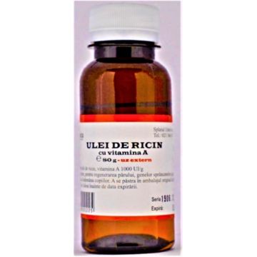Biogalenica ulei de ricin cu vitamina A - 80 grame