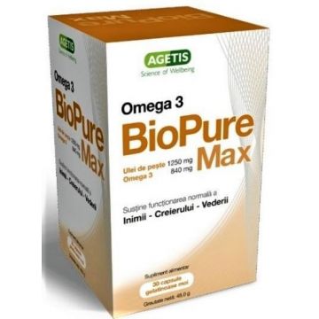 BioPure Max Omega-3 1250mg - 30 capsule gelatinoase Agetis