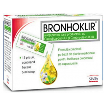 Bronhoklir sirop pentru tuse productiva 5ml - 15 plicuri Stada