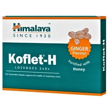 Himalaya Koflet-H cu ghimbir - 12 pastile de supt