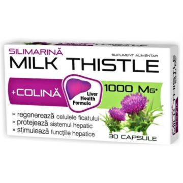 Zdrovit Silimarina milk thistle 1000mg si colina - 30 capsule