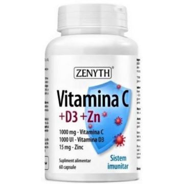 zenyth vitamina c+d3+zn ctx60 cps
