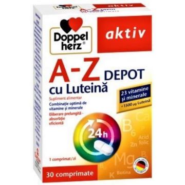 Doppelherz Aktiv A-Z Retard cu luteina - 30 comprimate (+10 comprimate extra)
