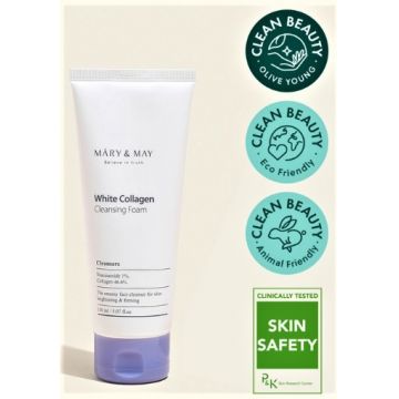 mary and may white collagen cleansing foam 150ml