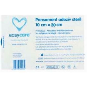 easycare pansament adeziv steril 10cm/20cm x 1 bucata
