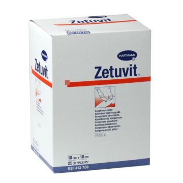 HartMann Zetuvit comprese absorbante sterile 10×10 cm, 25 buc