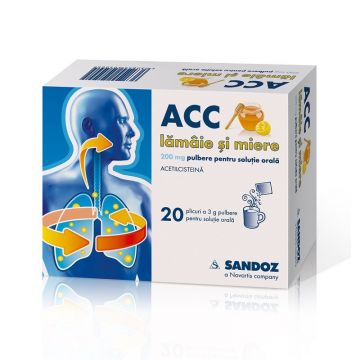 ACC 200 mg lamaie si miere 20 plicuri Sandoz